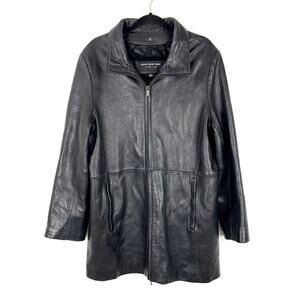 Andrew Marc Mens Black Leather Jacket Lar40